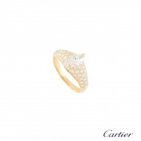 Cartier Yellow Gold Marquise Diamond Ring 0.55ct G+/VS+